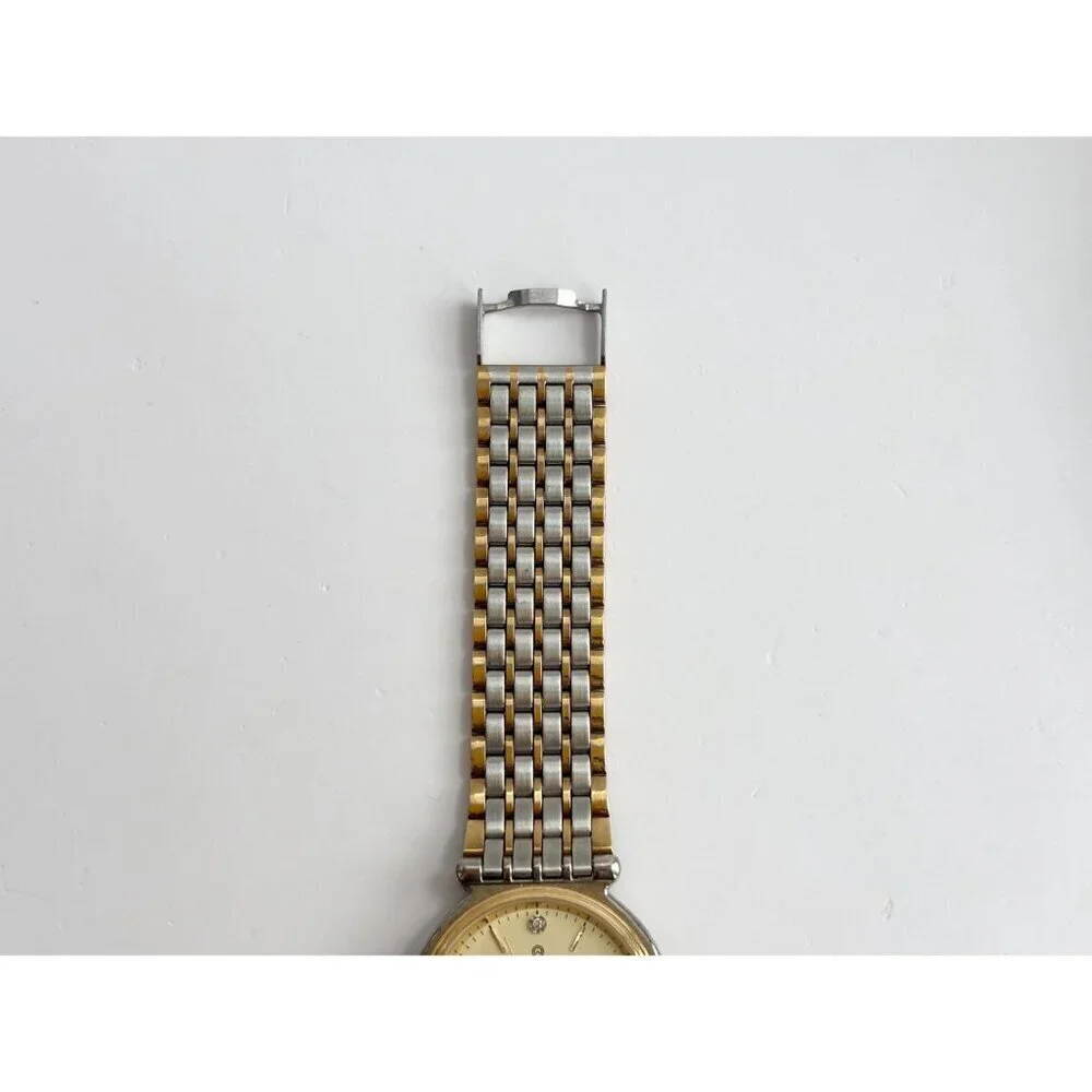 WYLER Diamond Dual Gold & Silver T Quartz Vintage Wristwatch - 27mm - WORKS!